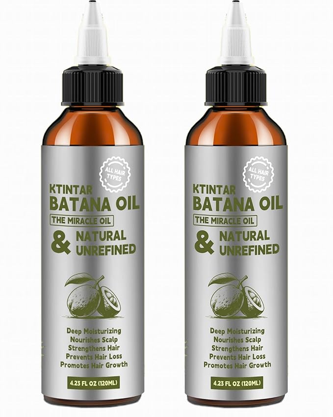 100% Natural Raw Batana Oil for Hair Growth, Dr Sebi Hair Growth Oil From Honduras, Thicker & Stronger Hair, Prevents Hair Loss, Eliminates Split Ends 4.23 Fl Oz (Pack of 2)