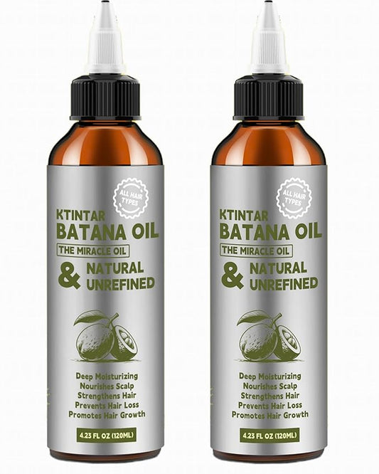 100% Natural Raw Batana Oil for Hair Growth, Dr Sebi Hair Growth Oil From Honduras, Thicker & Stronger Hair, Prevents Hair Loss, Eliminates Split Ends 4.23 Fl Oz (Pack of 2)