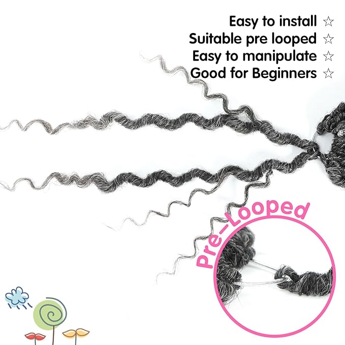 Fulcrum Goddess Locs Crochet Hair 12 Inch, 8 Packs New Faux Locs Crochet Hair for Black Women, Crochet locs with Curly Ends (12Inch (Pack of 8), Tgray#)