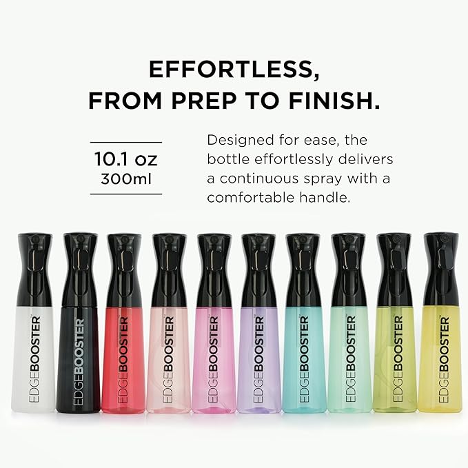 Style Factor Edge Booster Mist Spray Bottle for Hair (10.1oz/300ml) - Continuous Ultra Fine Mist Sprayer – For Hairstyling, Salons, Cleaning, Plants, Essential Oil & More - Hot Pink