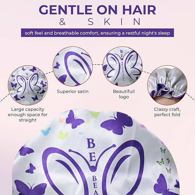 Discover Premium Ruffle Silk Satin Sleeping Bonnets Hair, Moisture Retention, and All-Night Comfort.