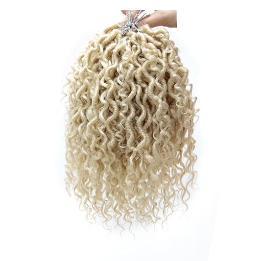 Goddess Locs Crochet Hair 10Inch 8Packs Pre-looped Short River Locs Curly Faux locs Crochet Hair Hippie Locs Bohemian Locs Crochet Braids (613, 10inch(Pack of 8))
