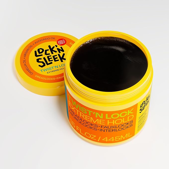 LOCK'N SLEEK Braiding Gel, Extreme Hold Braid, Loc, and Twist, Flake-Free, Tames Frizz, and Contol Edge (15 Fl Oz (Pack of 1))