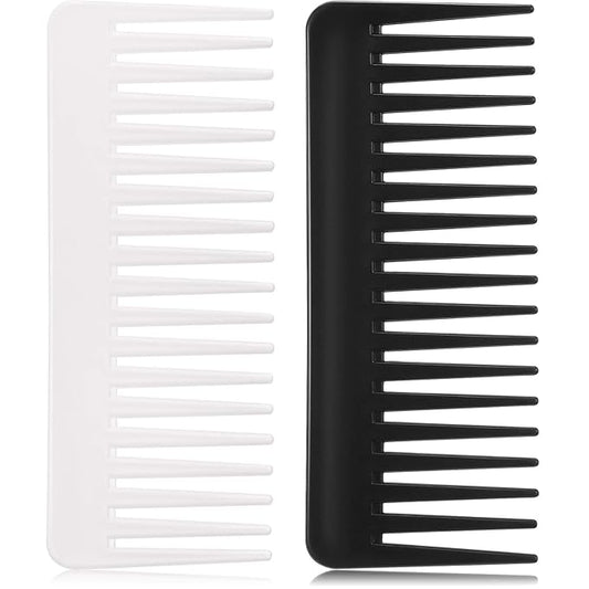 Patelai Wide Tooth Comb Large Hair Detangling Comb for Curly, Wet Dry Hair, No Handle Detangler Accessories(Black, White)