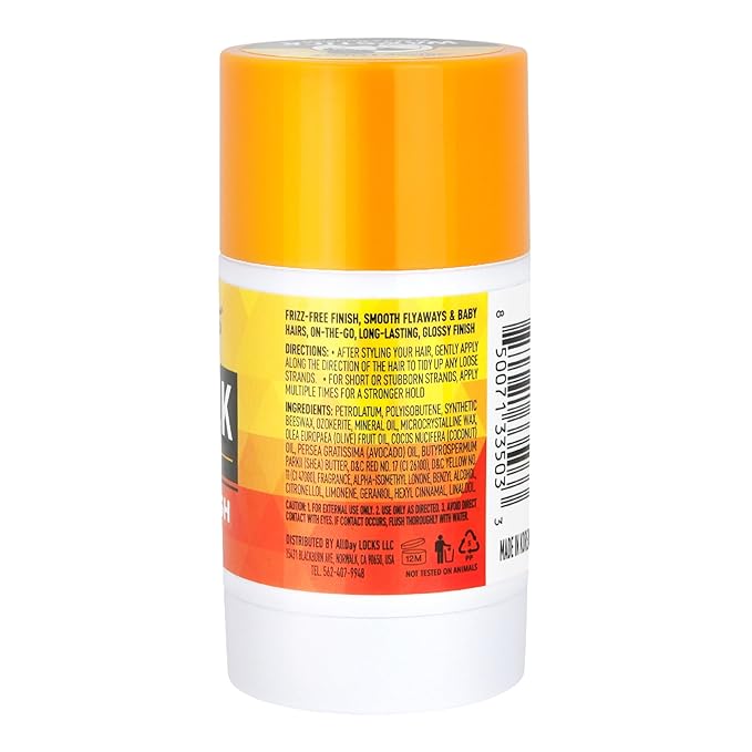 AllDay Locks Wax Stick (1.76 oz) | Hair Styling Edge Control Slick Stick | Non-Greasy, Easy-to-Use | Compact & Mess-Free Frizz Tamer | Olive, Coconut, Avocado, Shea Infused | 1.76 oz