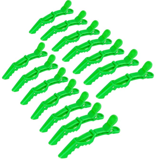 Ondder 14 Pcs Light Green Large Alligator Hair Clips for Hair Styling Sectioning, Professional Strong Hold for Barber Hair Coloring Cutting, Accessories for Women Men Girls Teens