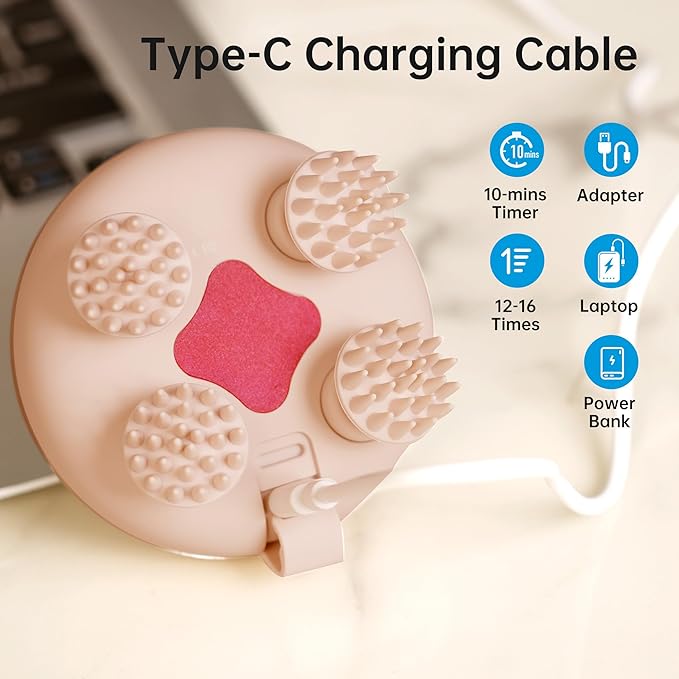 COMFIER Scalp Massager Hair Growth with 3 kneading Modes,Waterproof Hair Massage with 8 Claws for Deep Cleansing,Cordless Head Massager,Body Cat Head Scratcher,Christmas Gifts for Women,Men