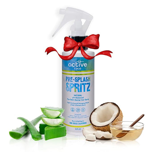 Pre-Swim Hair Protection Spray – Chlorine, Salt Water & Sauna for Swimmers - Coconut Oil, Jojoba, Aloe Vera & Vitamin E Leave-In Conditioner - Protects Color-Treated & Dry Hair, Made in USA