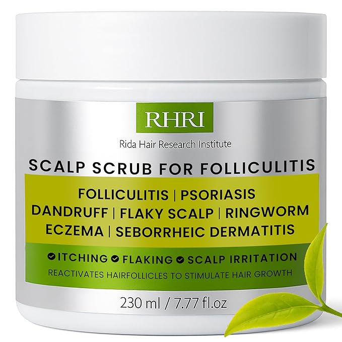Anti Fungal Folliculitis Scalp Scrub Pre Shampoo for Seborrheic Dermatitis, Dandruff, Psoriasis, and Itchy Dry Scalp Relief