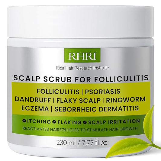 Anti Fungal Folliculitis Scalp Scrub Pre Shampoo for Seborrheic Dermatitis, Dandruff, Psoriasis, and Itchy Dry Scalp Relief