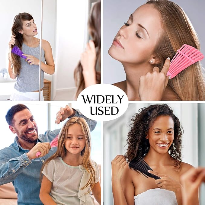 Detangling Brush for Afro/African Hair Textured 3a to 4c Kinky Wavy/Curly/Coily Hair, Knots Detangler Scalp Massage Comb for Women (1 pc, Purple)