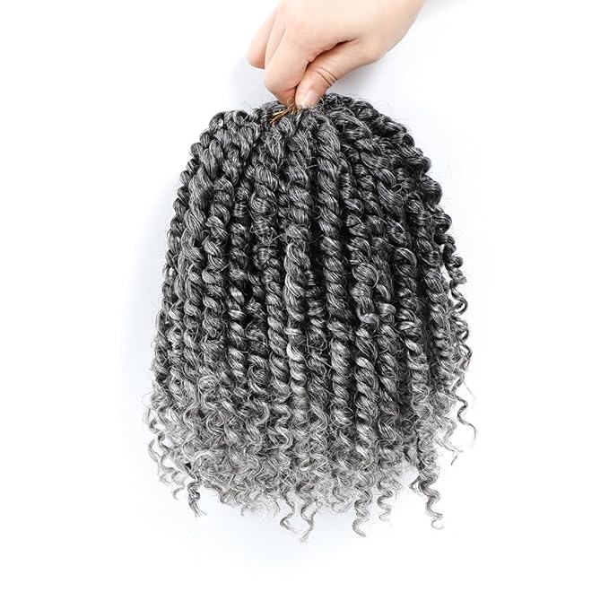 Passion Twist Crochet Hair 8Inch Passion Twist Hair 8 Packs Pre-Twisted Passion Twist Crochet Hair for Black Women Soft Passion Twist Curly Crochet Hair 8"(Pack of 8) T51