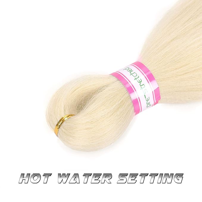 Blonde Braiding Hair Pre Stretched 20 Inch 8 Packs Braiding Hair Extensions for Crochet Box Braids Twists Locs Hair Itch Free Soft Yaki Texture Hot Water Setting (20inch,#613)