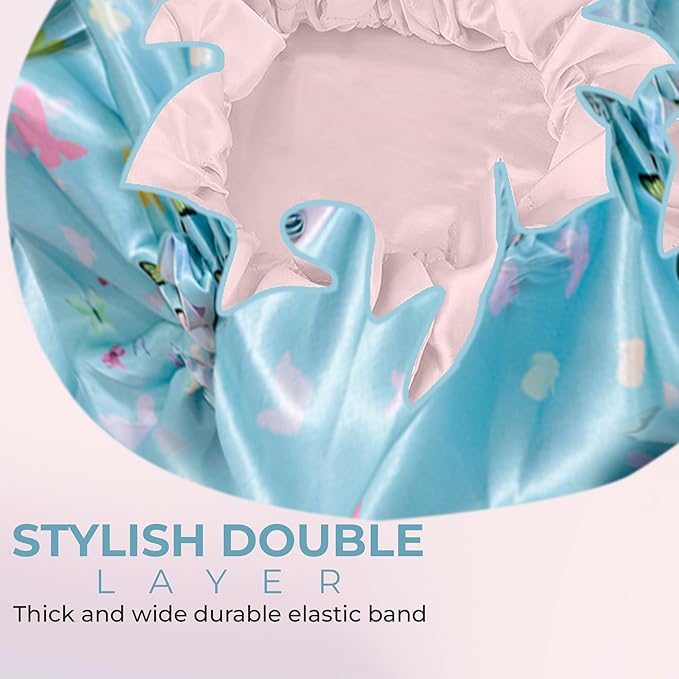Discover Premium Ruffle Silk Satin Sleeping Bonnets Hair, Moisture Retention, and All-Night Comfort.