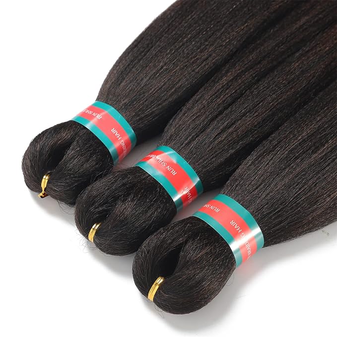 36 Inches Yaki Texture Braiding Hair Pre Stretched, Braid Hair Extensions, Hot Water Setting Pre Stretched Braiding Hair
