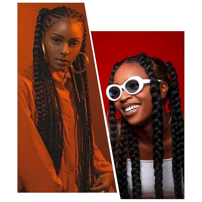 Ombre Braiding Hair 24 Inch Pre Stretched Braiding Hair Professional Hair Extensions 6 Packs 100% Kanekalon Synthetic Crochet Hair Braids Yaki Texture Hair Braiding(24Inch,T1B/30/27#).