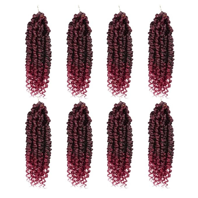 Passion Twist Hair For Kids - 8 Packs 8 Inch Passion Twist Crochet Hair For Women, Crochet Pretwisted Curly Hair Passion Twists Synthetic Braiding Hair Extensions(8 Inch 8 Packs, TBUG)
