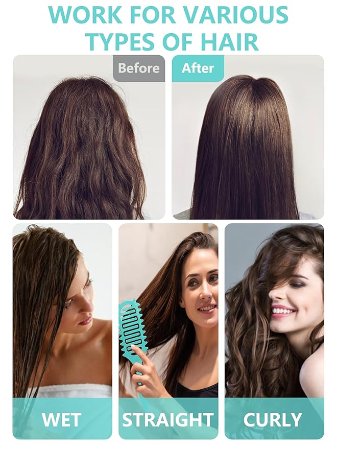 Curl Defining Brush for Curly Hair, 2025 Vented Detangling Brush for Wet, Curl Styling Brush for Women, Less Pulling, Defines & Shapes, Great Gift for Curly Hair Women (Green)