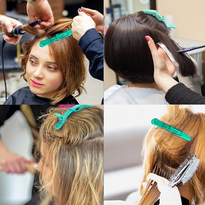 Ondder 14 Pcs Lake Blue Alligator Hair Clips for Styling Sectioning Large Salon Pro Hair Clips Barber Clips for Coloring Cutting Big Salon Clips for Hair Styling Accessories for Women Men Girls Teens