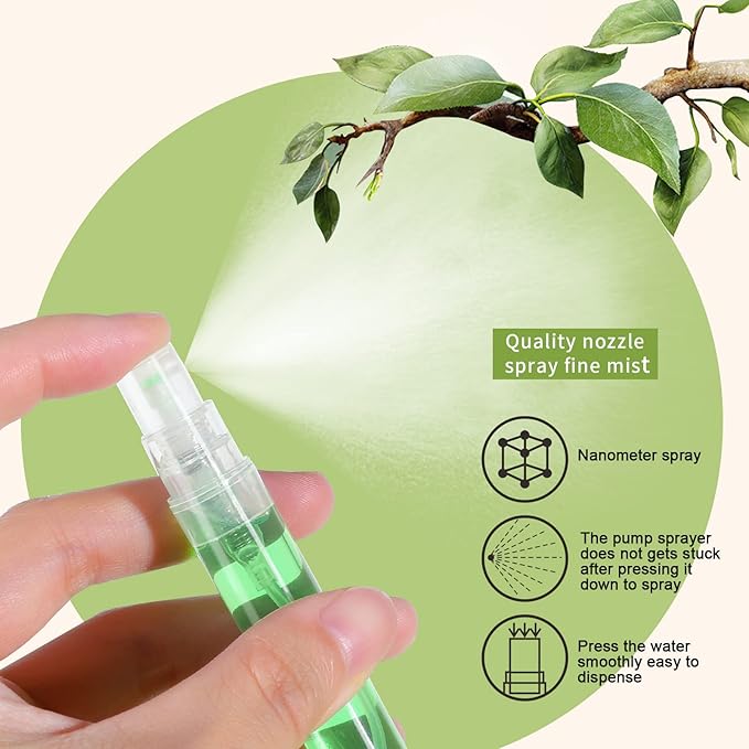 Teenitor 20Pcs Mini Spray Bottles, 10ml 5ml Mini Spray Bottles, Plastic Refillable Perfume Bottles Empty, Clear Travel Perfume Bottles Refillable