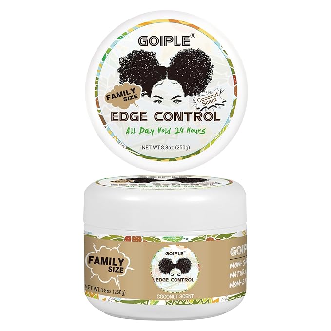 8.8 OZ Edge Control Wax for Women Strong Hold Non-greasy Edge Control Smoother Edge Wax, Edge Wax Styling Gel Edge Control for Black Hair No Flaking, Strong Hold Water-based Edge Stay Gel Coconut