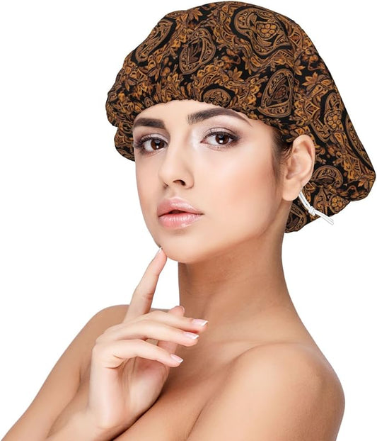 Satin Silk Bonnet for Sleeping Women Double Layer Sleep Hair Bonnets Caps for Curly Braid Hair