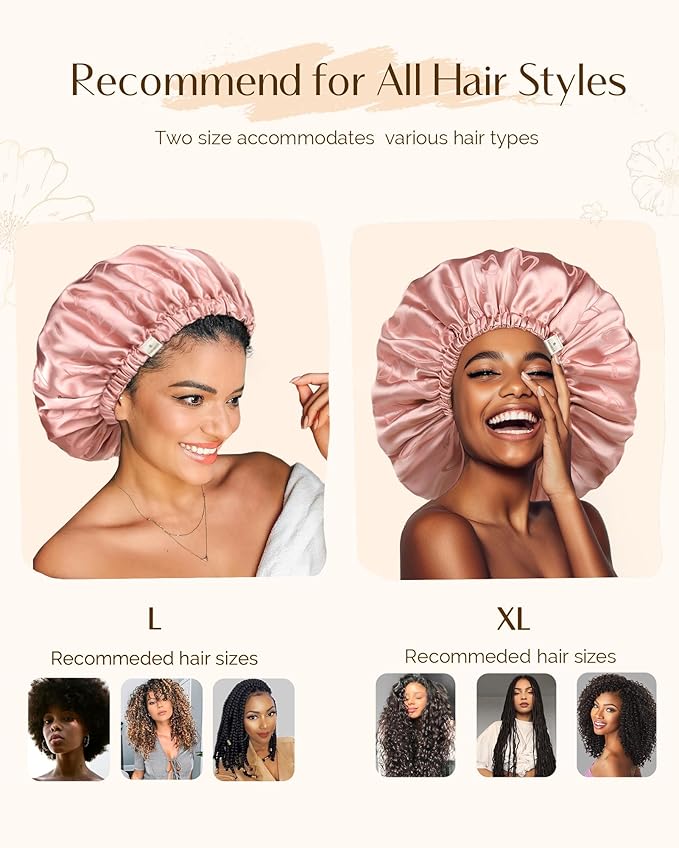 YANIBEST Silk Bonnet Satin Bonnet for Sleeping Women Men, Adjustable Double Layer Hair Bonnet for Curly Braids Reduce Frizz
