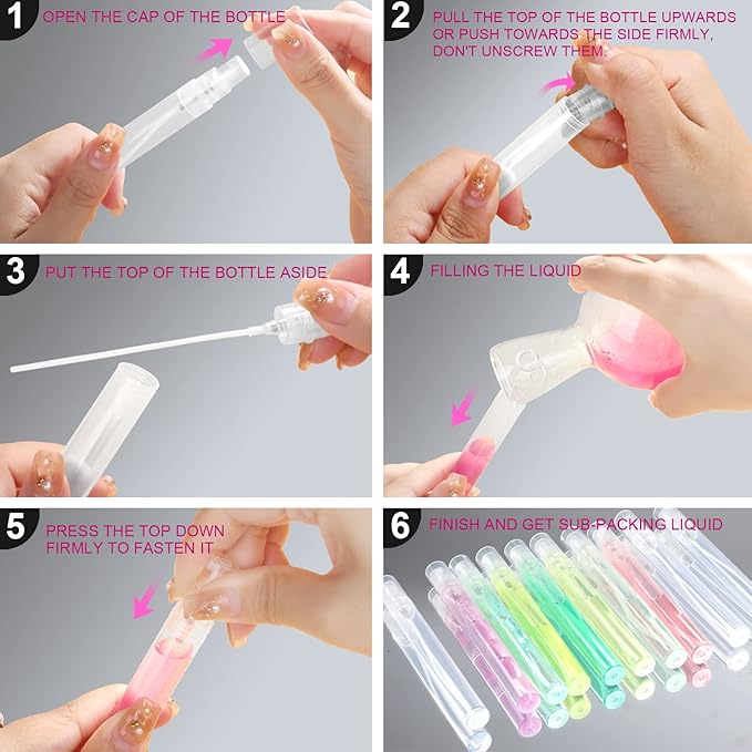 Teenitor Mini Spray Bottle, 20 Pack 10ml Perfume Bottle Empty, Plastic Refillable Perfume Bottles Atomizer, Sample Bottle Fine Mist Spray Bottles, Essential Oil Portable Bottle for Travel