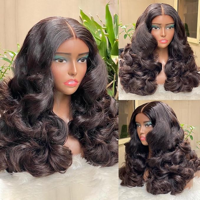 200% Density Loose Wave Lace Front Wigs Human Hair Pre Plucked 360 HD Transparent Lace Wig With Baby Hair - Natural Color (24 Inch)