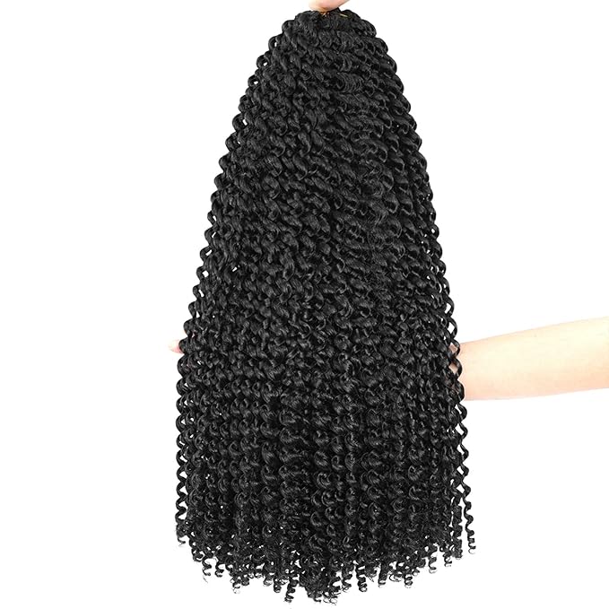 Alrence Passion Twist Hair 24 Inch 8 Packs Water Wave Crochet Hair Curly Braiding Hair For Butterfly Locs Long Bohe Crochet Braids (24 Inch (Pack of 8), 1B#)