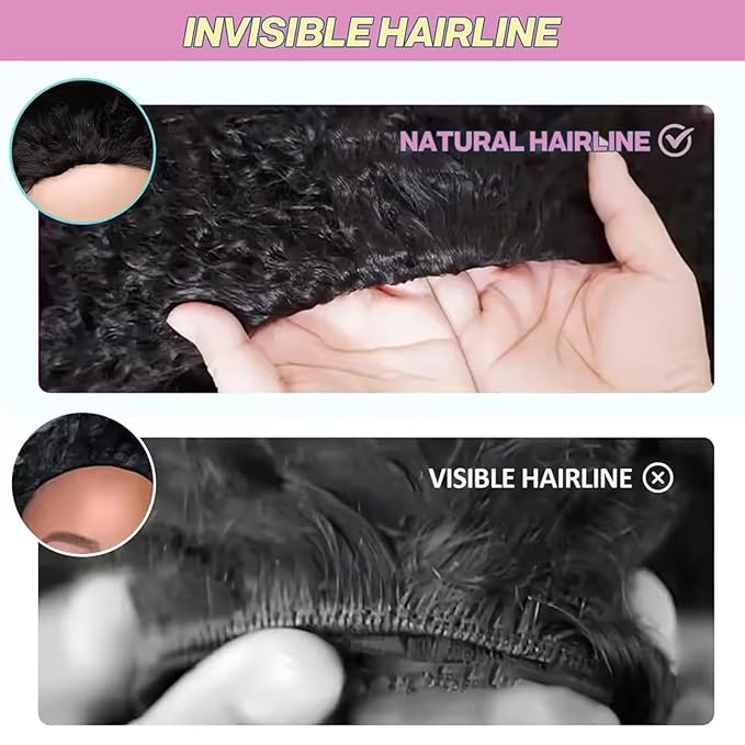 VIPbeauty Burmese Curly Half Wig Human Hair 200 Density 3 In 1 Seamless Flip Over Glueless Wear and Go Beginner Friendly 14A Brazilian Virgin Burmese Curly Wig Human Hair Drawstring Headband 16 Inch