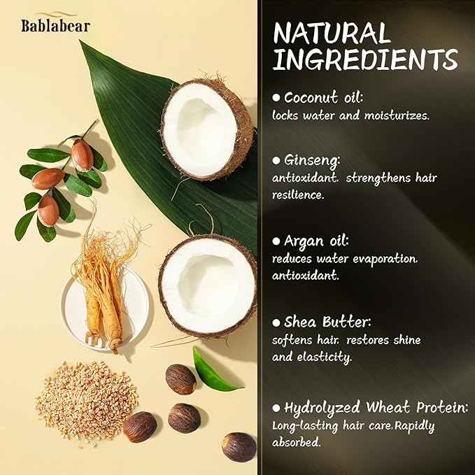 Bablabear Hair Mask for Damaged Hair,Hair Treatment for Color Treated Hair Deep Conditioner,Mascarilla Para El Cabello for Dry/Frizzy Hair.Moisturizer and Adds Shine.Hair Care for Curly Hair.500ml