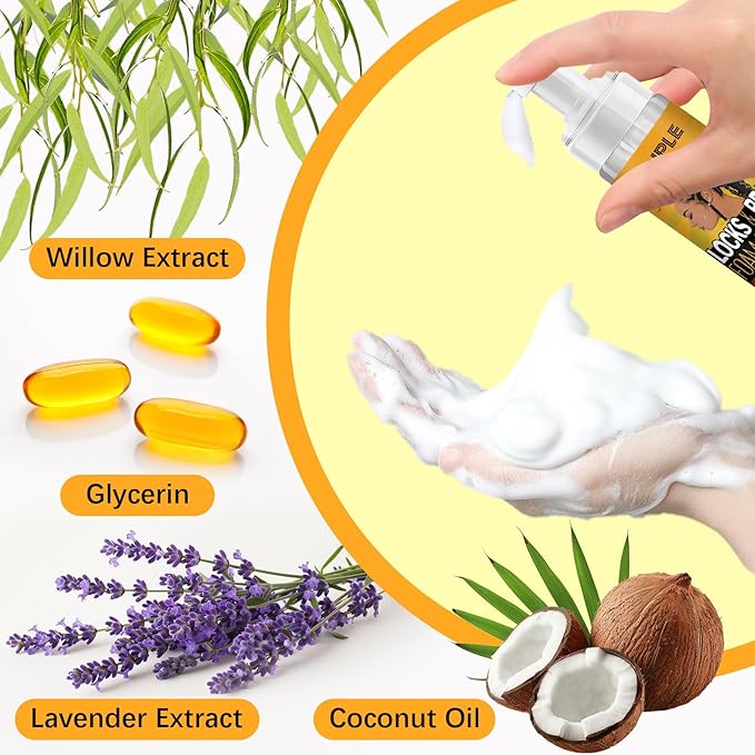 Braid Foam Control Mousse Hair Braiding Mousse for Twist, Locs, Braids Lightweight - Braid Spray Rose Mint for Dreads, Dreadlocks, Locks Spray Rose Water for Itchy Scalp (2PCS)