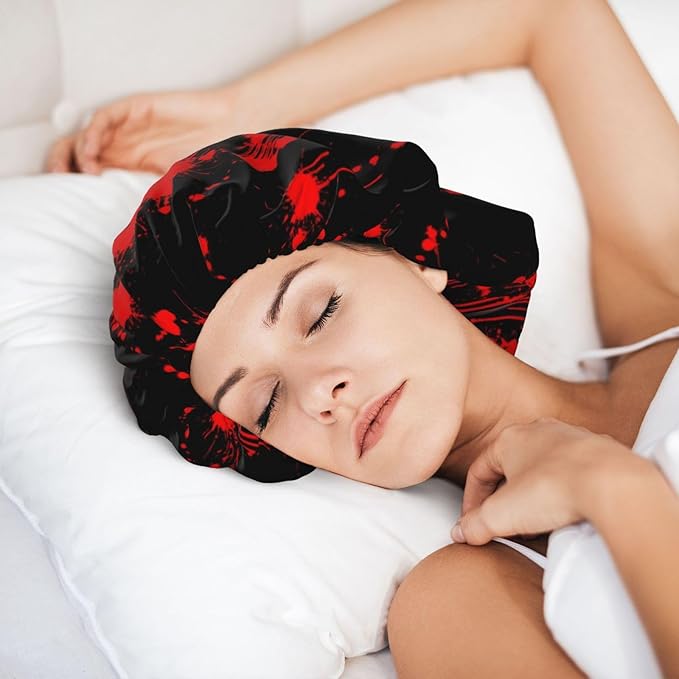 Silk Bonnet for Sleeping, Satin Hair Bonnets, Soft Elastic Band Silk Sleep Cap, Hair Wrap for Women