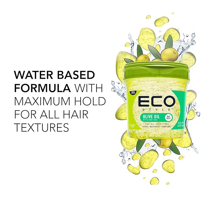 Eco Style Gel Olive Oil Styling 8oz & 16oz bundle - Adds Shine and Tames Split Ends - Delivers Moisture to Scalp - Nourishes And Repairs - Provides Weightless and Superior Hold