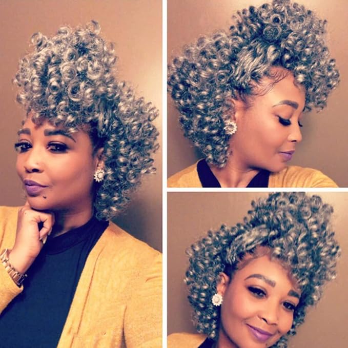 8Inch Jamaican Bounce Crochet Hair 5 Packs 2X Ringlet Wand Curl Crochet Hair Synthetic Curly Crochet Hair Extensions Medium Shoulder Length Long Crochet Braiding Hair 100 Roots