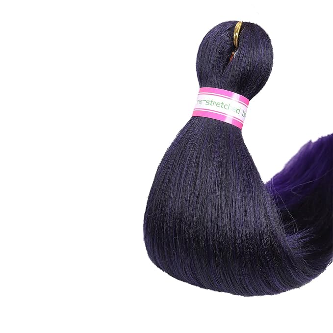 Dorsanee Ombre Purple Braiding Hair Pre Stretched 20 Inch 8 Packs Braiding Hair Extensions for Crochet Box Braids Twists Locs Hair Itch Free Soft Yaki Texture Hot Water Setting (20inch,#1B/Purple)