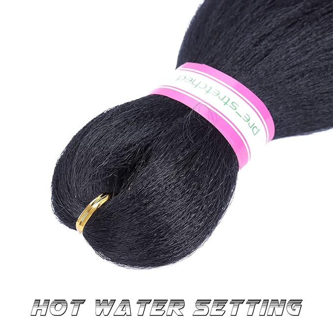 Black Braiding Hair Pre Stretched 20 Inch 8 Packs Braiding Hair Extensions for Crochet Box Braids Twists Locs Hair Itch Free Soft Yaki Texture Hot Water Setting (20inch,#1)