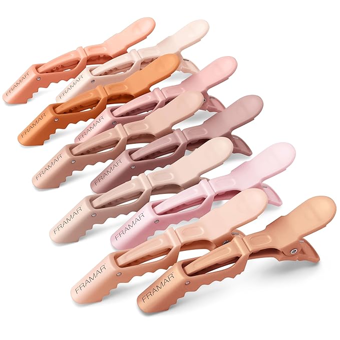 FRAMAR Neutral Alligator Clips For Hair Styling 10 Pack – Professional Alligator Hair Clips For Women, Hair Clip For Women, Salon Hair Clips For Styling – Firm Hold Without Slipping