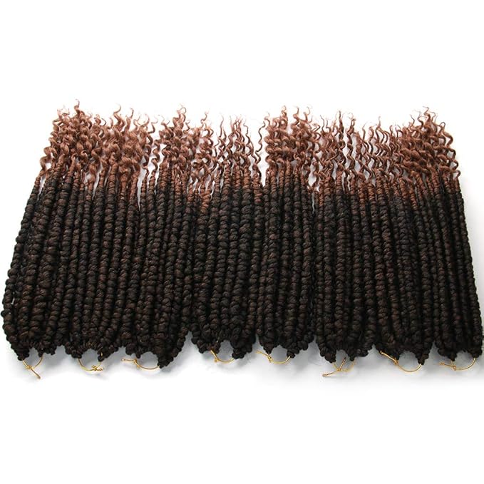 14 Inch Twist Crochet Hair Spring Twist Crochet Senegalese 8 Packs Crochet Hair For Black Women (14inch (Pack of 8), T1B/30#)