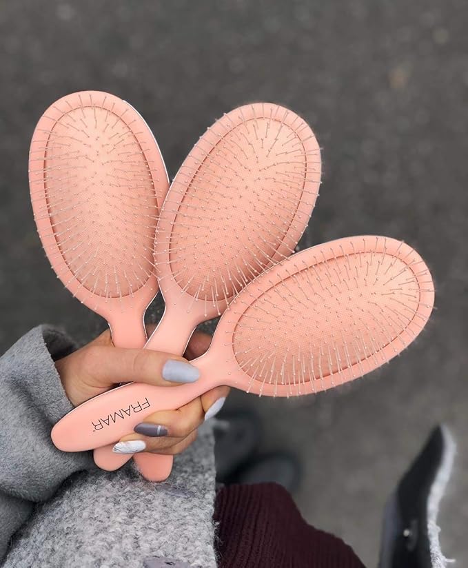 Framar Detangling Brush for Curly Hair – Hair Brushes for Women, Wet Detangler Hair Brush, Wet Hairbrush For Women, Hairbrushes, Hair Brush Detangler – Reduces Hair Breakage Champagne