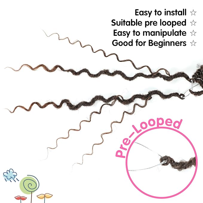 Fulcrum Goddess Locs Crochet Hair 12 Inch, 8 Packs New Faux Locs Crochet Hair for Black Women, Crochet locs with Curly Ends (12Inch (Pack of 8), T30#)