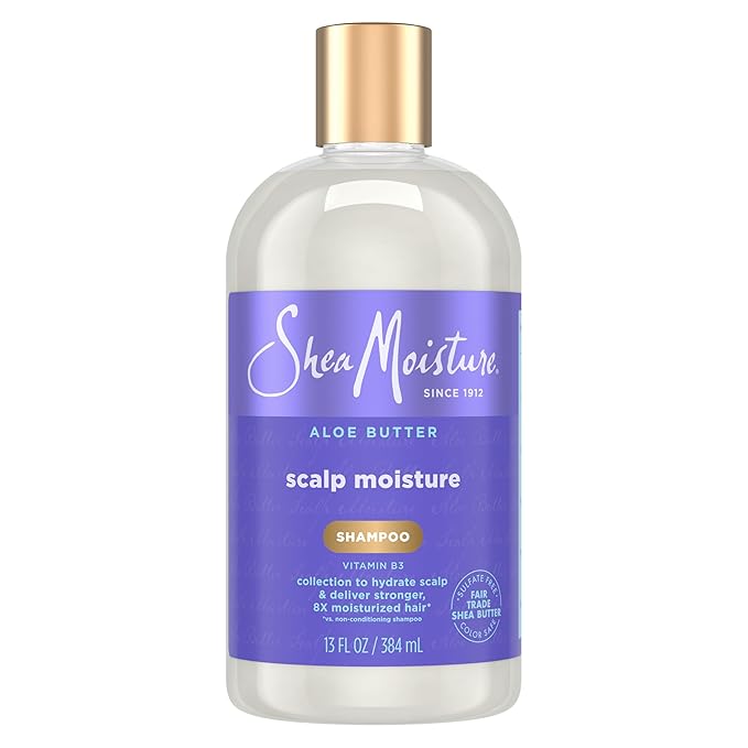 SheaMoisture Scalp Moisture Shampoo Aloe Butter & Vitamin B3 Hair Care with a Boost of Hydration To Hydrate Scalp + Moisturized Hair 13 oz