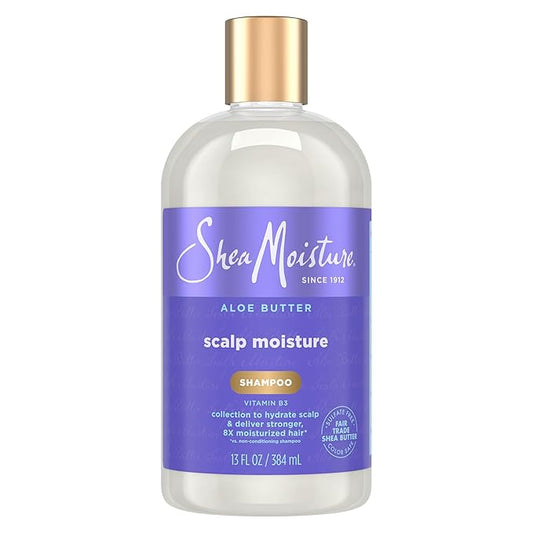 SheaMoisture Scalp Moisture Shampoo Aloe Butter & Vitamin B3 Hair Care with a Boost of Hydration To Hydrate Scalp + Moisturized Hair 13 oz