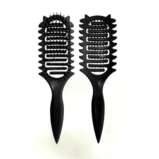 New Curl Defining Brush Ventilated Boar Bristle Hair Brush,Curl Brush For Curly Hair Wet,Curly Hair Brush For Women's Men's(Black)