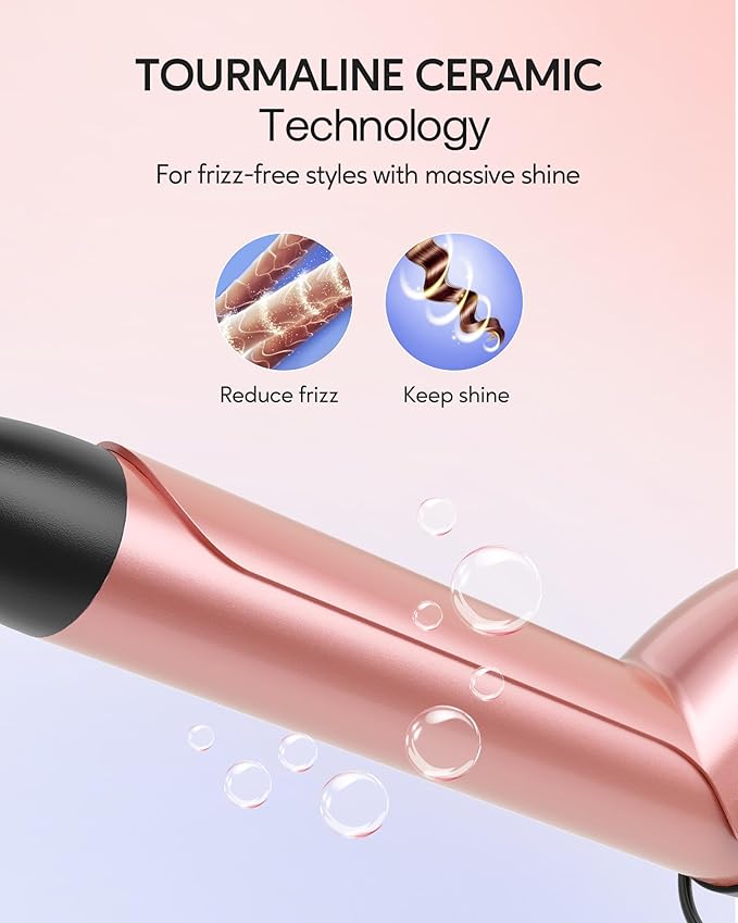 Wavytalk 5 in 1 Curling Iron,Curling Iron Set with Heated Round Brush and 4 Interchangeable Ceramic Curling Wand(0.5”-1.25"), Instant Heat Up,Dual Voltage Hair Curler