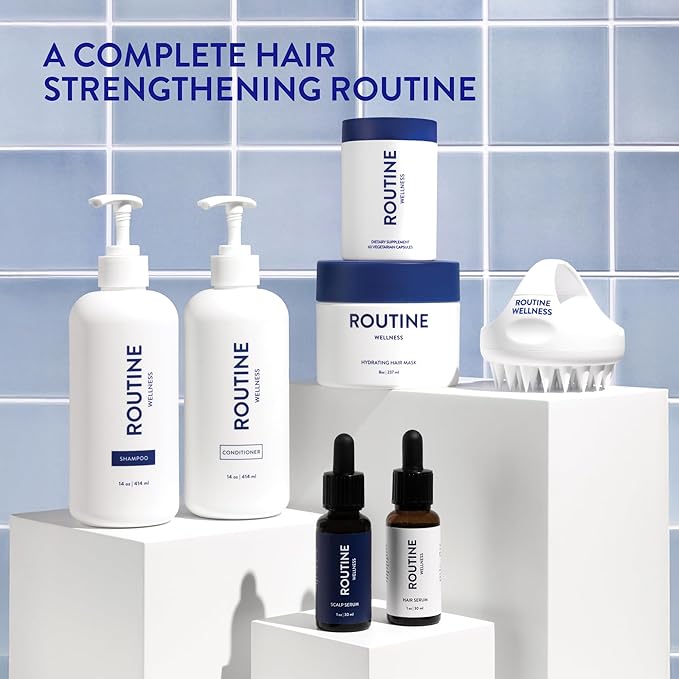 Routine Wellness Anti-Thinning Volumizing Shampoo and Conditioner Set for Thinning Hair & Hair Loss - Grow Your Confidence with Biotin & DHT Blockers - Orange Blossom & Sandalwood Set