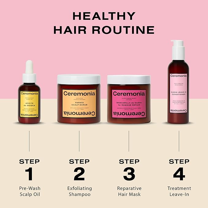 Ceremonia Guava Leave-In Conditioner Deep Hydration Repair Cream with Tamarind and Avocado, 6.7 Fl Oz | 200 mL