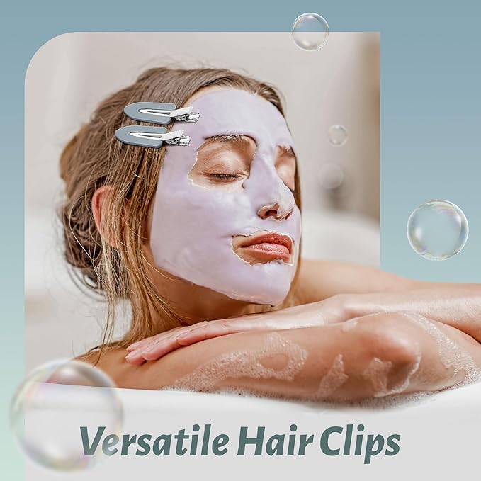 No Bend, No Crease Duckbill Clips for Salon Hairstyling and Makeup - 8 Pcs Flat Alligator Hair Barrettes for Women and Girls (Blue)