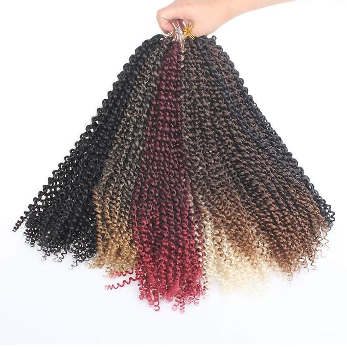 Leeven 18 Inch Passion Twist Crochet Hair 126 Strands Natural Black Water Wave Crochet Hair for Butterfly Locs Passion Twist Hair for Women Long Synthetic Bohemian Braids Crochet Hair 1B#